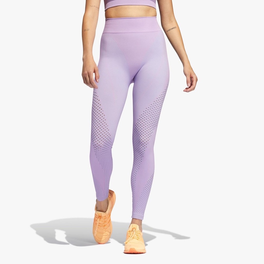 Adidas x IVY PARK Collection Purple Glow Athletic Knit Leggings Tights Beyonce 💜
